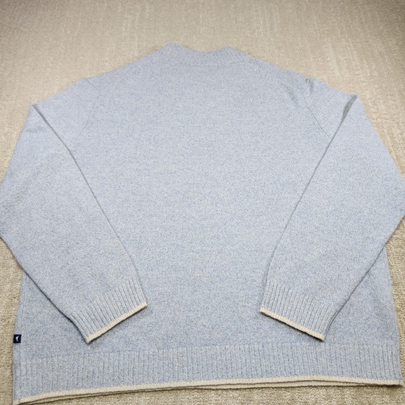 Tommy Bahama Sweater Men 3XL Merino Wool Blend 1/4 Zip Blue Knit - Picture 8 of 9